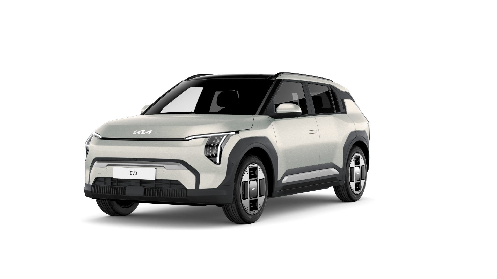 Kia EV3 täyssähköinen SUV etuviistosta kuvattuna